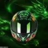 2zgcb_512 ABS Material Full Face Rainbow Visor Helmet, UV Scratch Resistance Motorbike Helmet (Green)