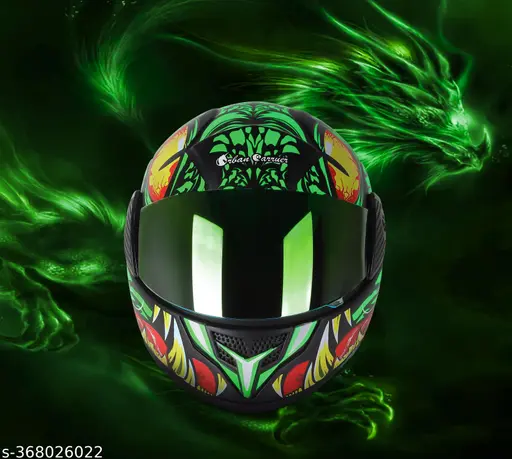 2zgcb_512 ABS Material Full Face Rainbow Visor Helmet, UV Scratch Resistance Motorbike Helmet (Green)