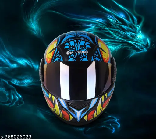 4lb4r_512 ABS Material Full Face Rainbow Visor Helmet, UV Scratch Resistance Motorbike Helmet (Sky Blue)