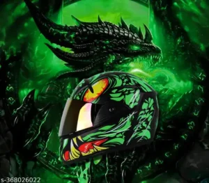 green ABS Material Full Face Rainbow Visor Helmet, UV Scratch Resistance Motorbike Helmet (Green)