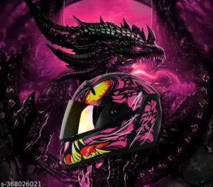 pink ABS Material Full Face Rainbow Visor Helmet, UV Scratch Resistance Motorbike Helmet (Pink)