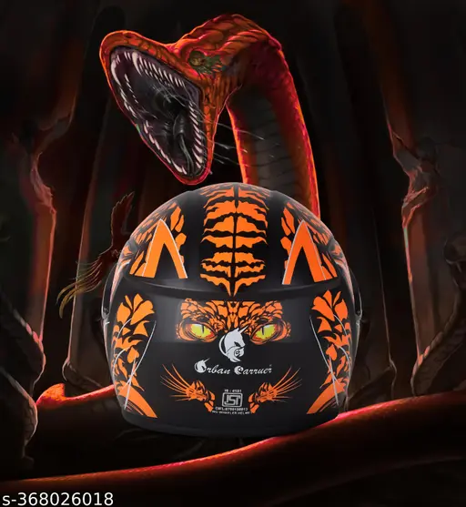 ABS Material Full Face Rainbow Visor Helmet, UV Scratch Resistance Motorbike Helmet (Orange)